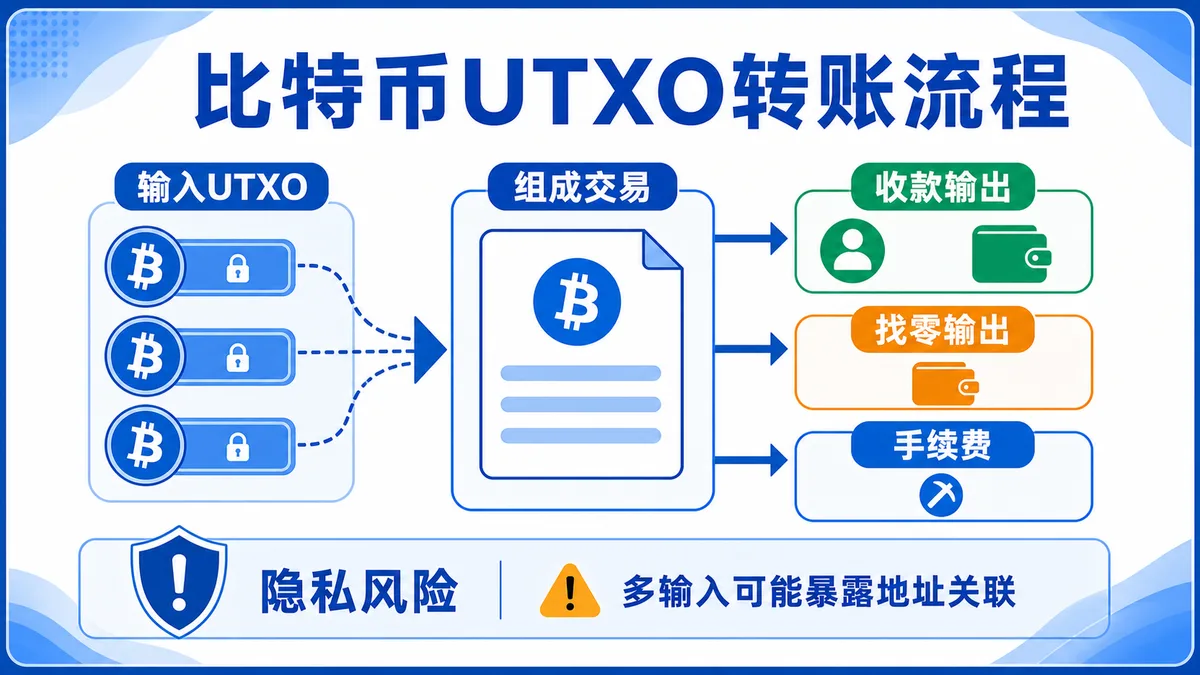 比特币UTXO是什么？找零地址风险 