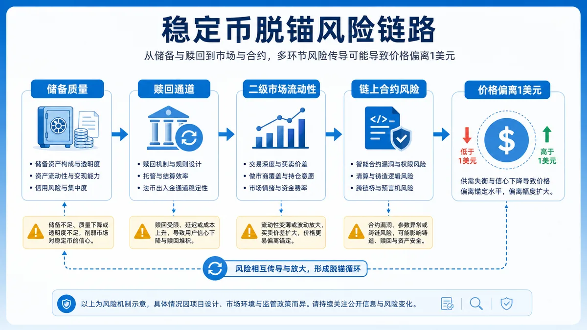 稳定币脱锚是什么？风险怎么看 