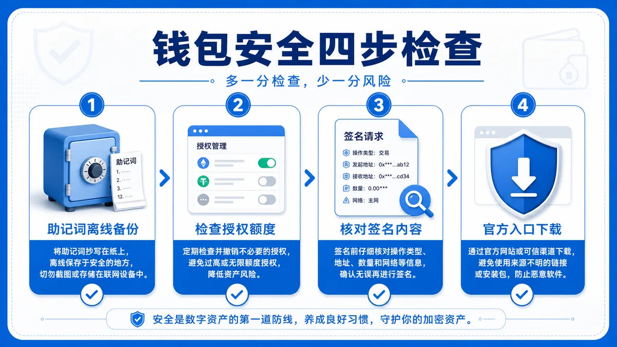 钱包安全检查清单怎么做？ 